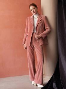 MOTF PREMIUM Vải to sợi Áo vest - Bụi hồng - Xem 8