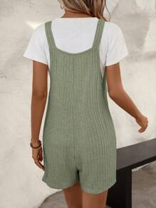 SHEIN LUNE 雙口袋背帶連體短褲不帶T恤