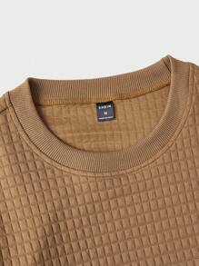 Manfinity RelaxMax Nam Chất rắn Vòng cổ Áo nỉ - Lạc đà - Xem 4