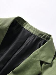 Manfinity Mode Nam 1 Miếng Nút đơn Áo vest - màu xanh lá - Xem 3