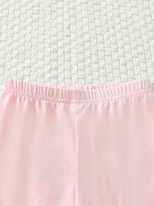 SHEIN 女嬰3入組蝴蝶圖案T恤和3入組長褲 - 灰色 - 查看 7