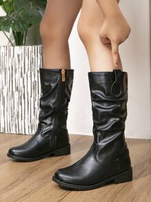 New Arrival Girls' High Boots & Boots & Knee-high Flat Heel Shoes For Baby, Little Girl And Elementary School Students - Black - View 4