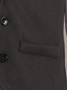 Tween Boy Solid Button Front Waistcoat & Shirt - Grey - View 6