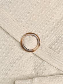 SHEIN 女大童素色小高領腰帶T恤和緊身褲 - 彩色 - 查看 6