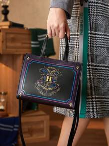 HARRY POTTER X SHEIN 霍格沃茨几何图案时尚手提包，哈利波特，礼物