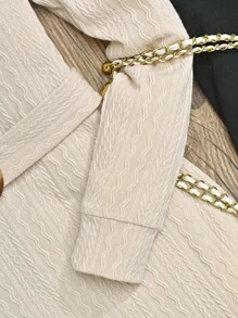 SHEIN 女大童素色小高領腰帶T恤和緊身褲 - 彩色 - 查看 4