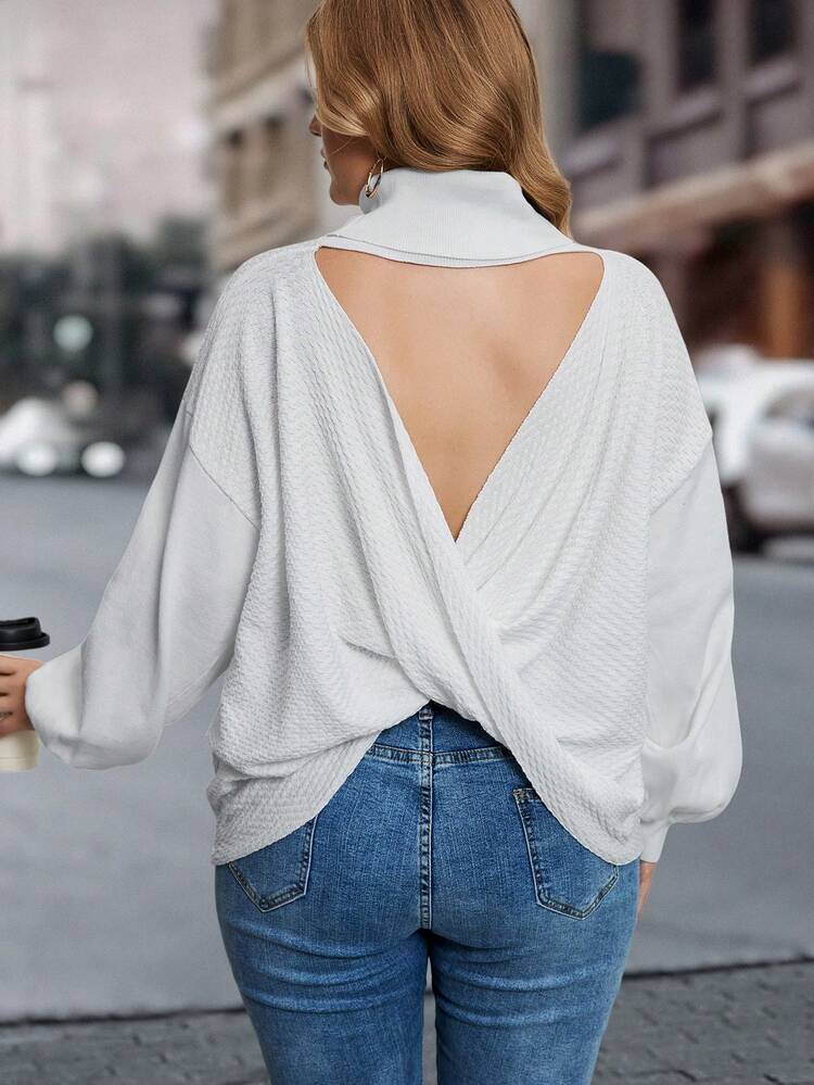 Plus Turtleneck Drop Shoulder Sweater Knit Pullover Fall Winter Sweater