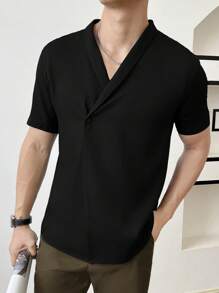 GENTILAND 男士素色襯衫 - 黑色 - 查看 7