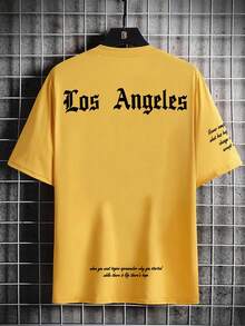 Manfinity Homme Men Plus Slogan Graphic Tee - Yellow - View 3