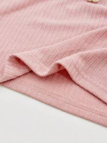 SHEIN MOD Appliques Detail Ribbed Knit Tank Top - Pink - View 4