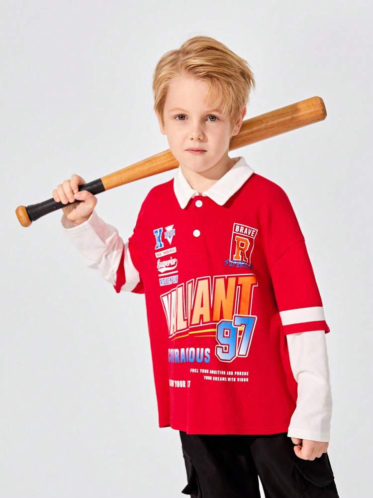 Tween Boy Slogan Graphic 2 In 1 Polo Shirt