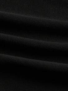 SHEIN ICON 秋冬款镂空拉链落肩抽绳连帽衫、长袖上衣 - 黑色 - 查看 4