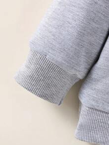 Young Boy Zip Up Thermal Lined Sweatshirt - Grey - View 4