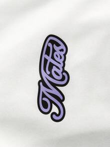 Manfinity EMRG 寬鬆版型男士字母和卡通圖形帶加厚保暖襯裡的拉鍊前帽裝運動衫 - 白色 - 查看 7