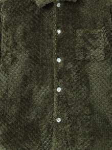 SHEIN 男大童口袋貼布搖粒絨外套無連帽衫 - 綠色 - 查看 5