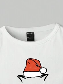 courtnaysketches Christmas Cat Print Tank Top - White - View 5