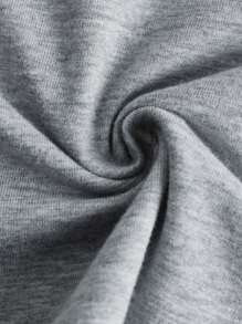 SHEIN Teen Girl Letter Graphic Raglan Sleeve Tee - Light Grey - View 5