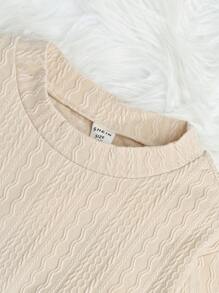 SHEIN 女大童素色小高領腰帶T恤和緊身褲 - 彩色 - 查看 5