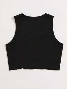 SHEIN Unity Top tank con estampado de letra - Negro - Ver 2