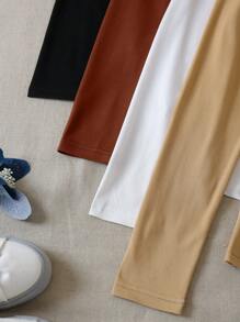 INAWLY 4 piezas Camiseta unicolor cuello alzado