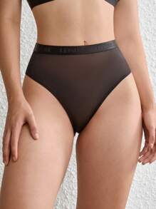 Ocili Leisure Letter Graphic Tape Brief - Black - View 6
