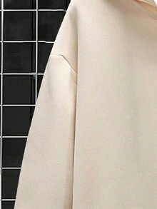 Manfinity EMRG 男士大码卡通和標語圖案抽繩連帽衫 - 卡其色 - 查看 4