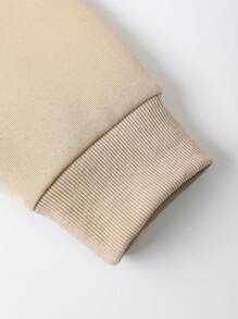 Claim Dot 宽松男士撞色抽绳二合一连帽衫，棕色男士连帽衫，棕色卫衣，男士宽松连帽衫，秋季款，长袖上衣 - 咖啡棕 - 查看 5