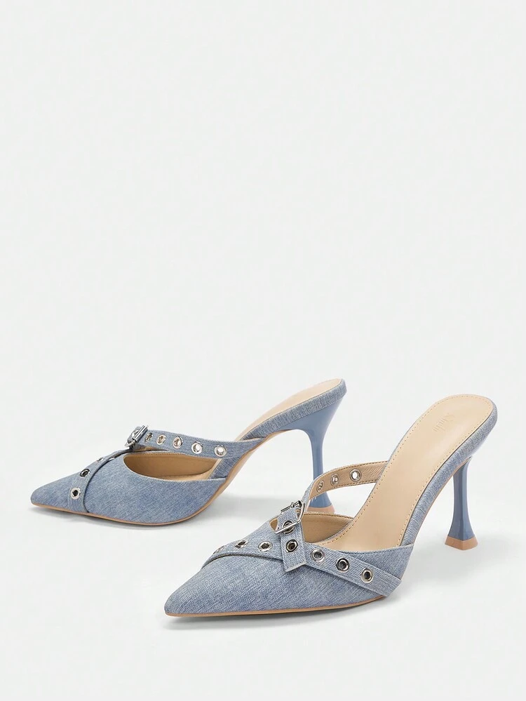 CUCCOO SZL Chaussures Femme À Talons Hauts Seul - Bleu ciel - Voir 11