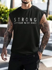 Manfinity Homme Men Slogan Graphic Tank Top - Black - View 1