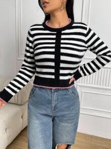 Lunelith SHEIN Lunessa Pull Court À Rayures