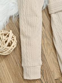 SHEIN 女大童素色小高領腰帶T恤和緊身褲 - 彩色 - 查看 7