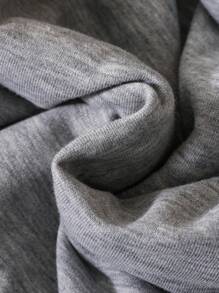 SHEIN Đứa bé gái 1 Miếng Túi Kép Dây kéo Lót nhiệt áo có mũ Áo khoác - Xám - Xem 5