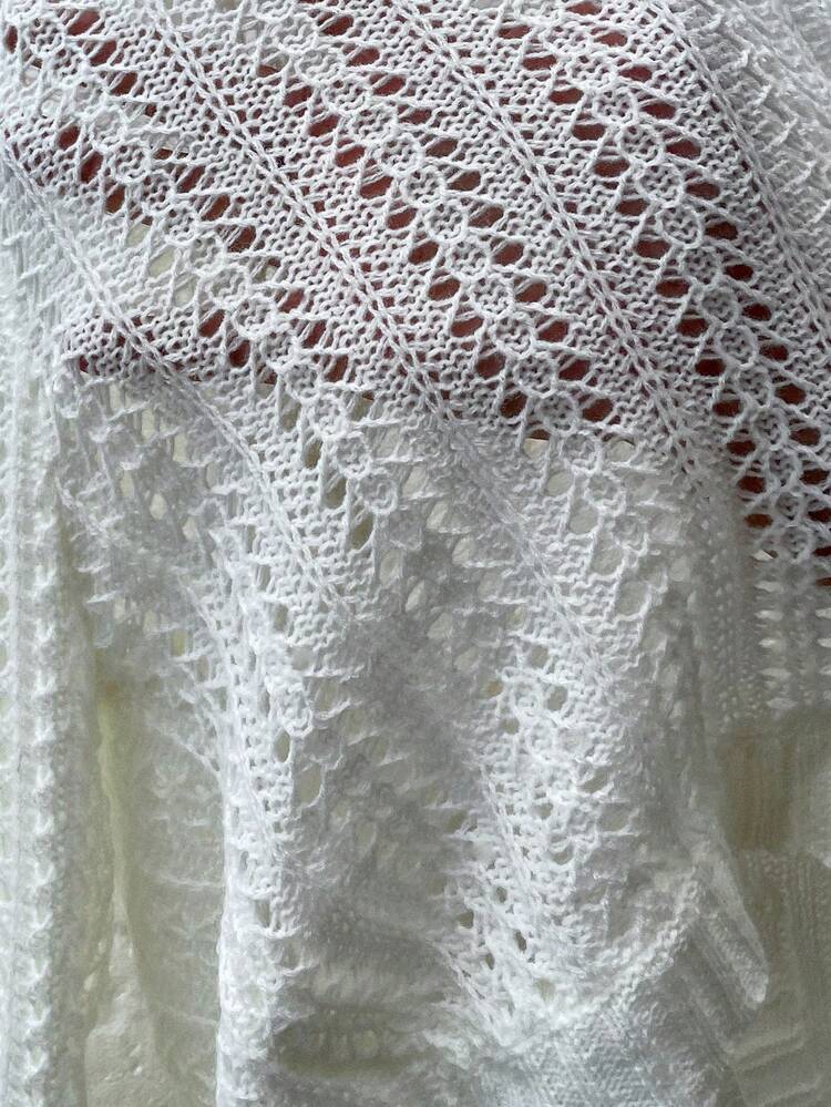 Plus Flare Sleeve Knot Side Crop Sweater Without Cami Top Knit Pullover Fall Winter Sweater