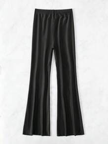 純色彈性腰比基尼短褲 - 黑色 - 查看 3