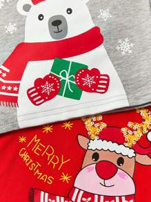 Baby Boys Christmas 4pcs Cartoon Graphic Gift Set