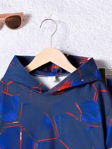 SHEIN Tween Boy Graphic Print Hoodie & Sweatpants