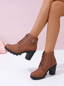 Fall/Winter Women's Fashionable Boots - Brown - View 2