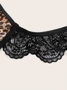 豹纹镂空吊带连体衣内衣 - 彩色 - 查看 3