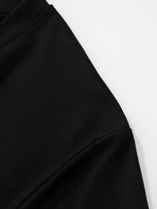 Men Letter & Floral Print Tee - Black - View 4