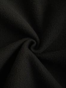 SHEIN EZwear 大碼標語圖案落肩袖運動衫 - 黑色 - 查看 3