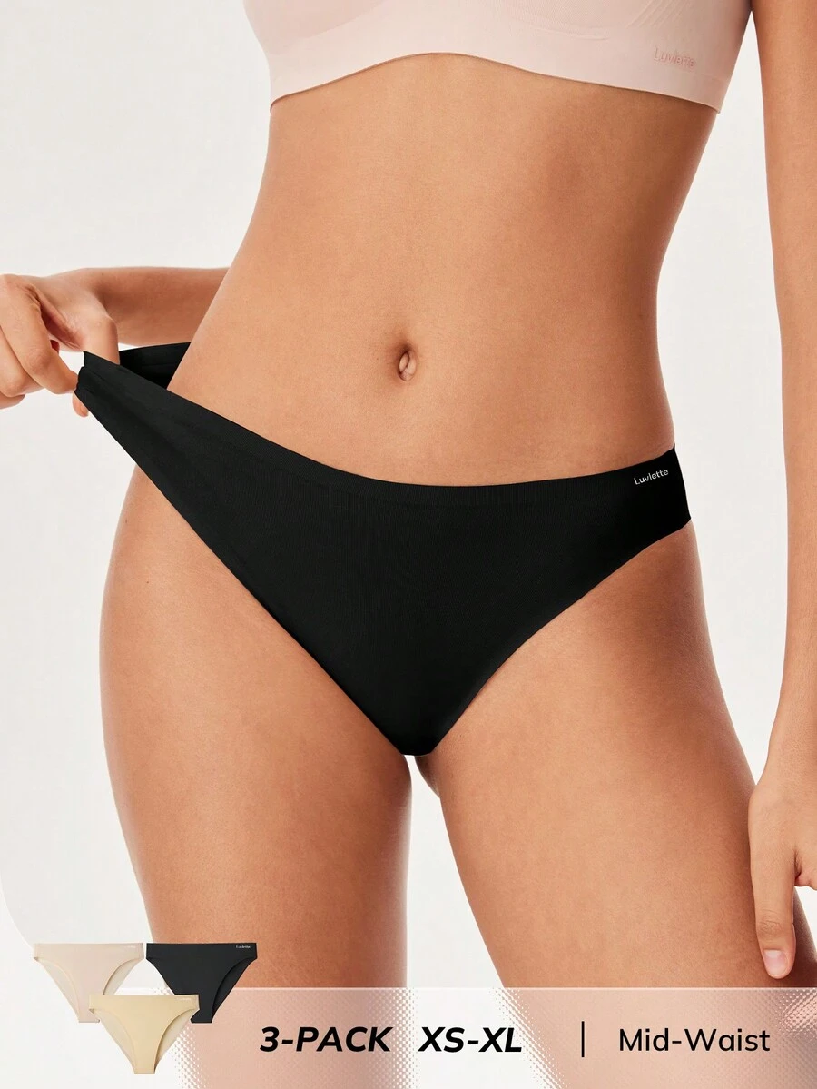 LUVLETTE 3 piezas cintura media Bikini Braguitas - Multicolor - Ver 1