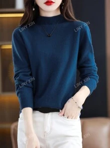 Jersey unicolor de cuello alto
