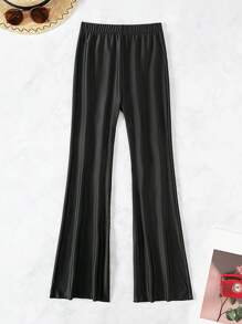 純色彈性腰比基尼短褲 - 黑色 - 查看 4