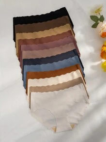 12pcs Scallop Trim Brief - Multicolor - View 6