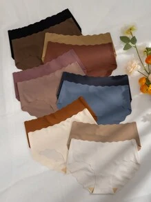 12pcs Scallop Trim Brief - Multicolor - View 1