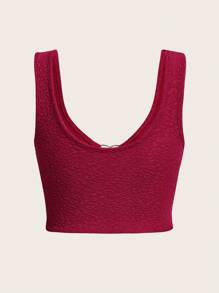 SHEIN SXY Top crop aro de corazón con abertura delantera - Burdeos - Ver 2