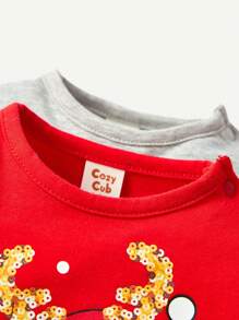 Baby Boys Christmas 4pcs Cartoon Graphic Gift Set