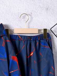 SHEIN Tween Boy Graphic Print Hoodie & Sweatpants