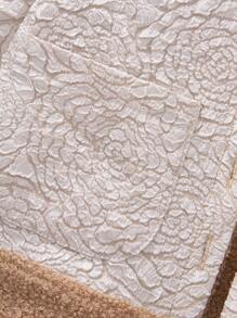 SHEIN 少女花朵提花夾克、袋子和帽子 - 駝色 - 查看 4