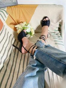 Sandalias de tacón alto - Negro - Ver 2